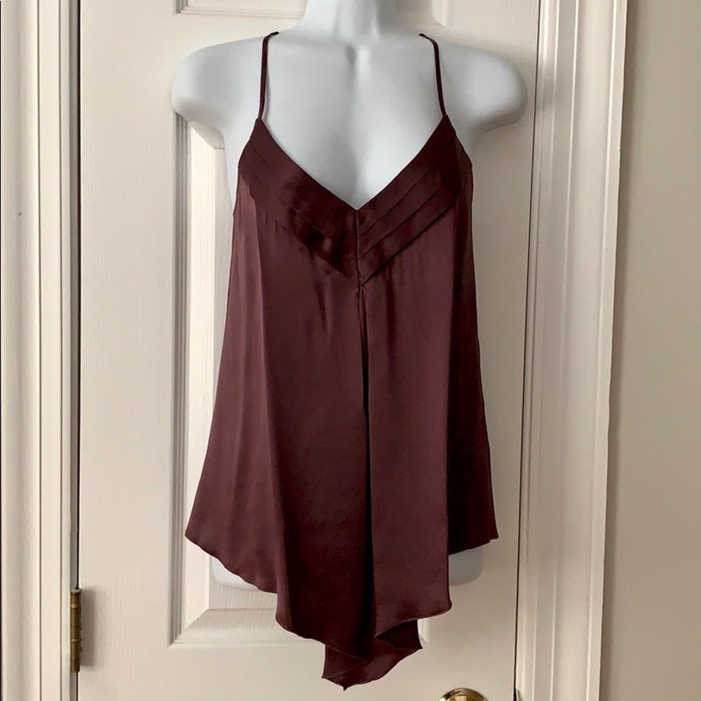 H&M Purple Silk Crisscross Flowy Top